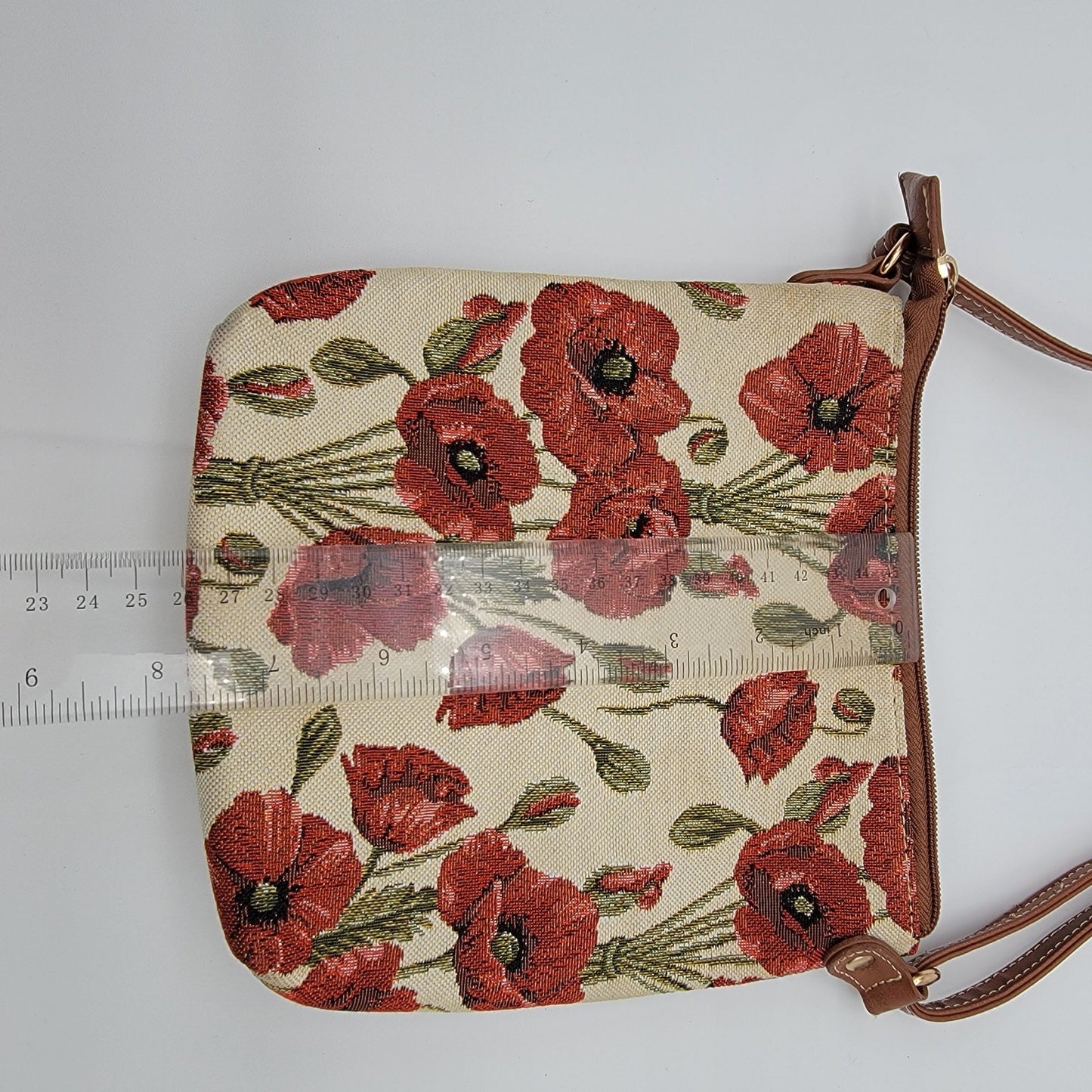 Signare Red Poppy Tapestry Crossbody Purse