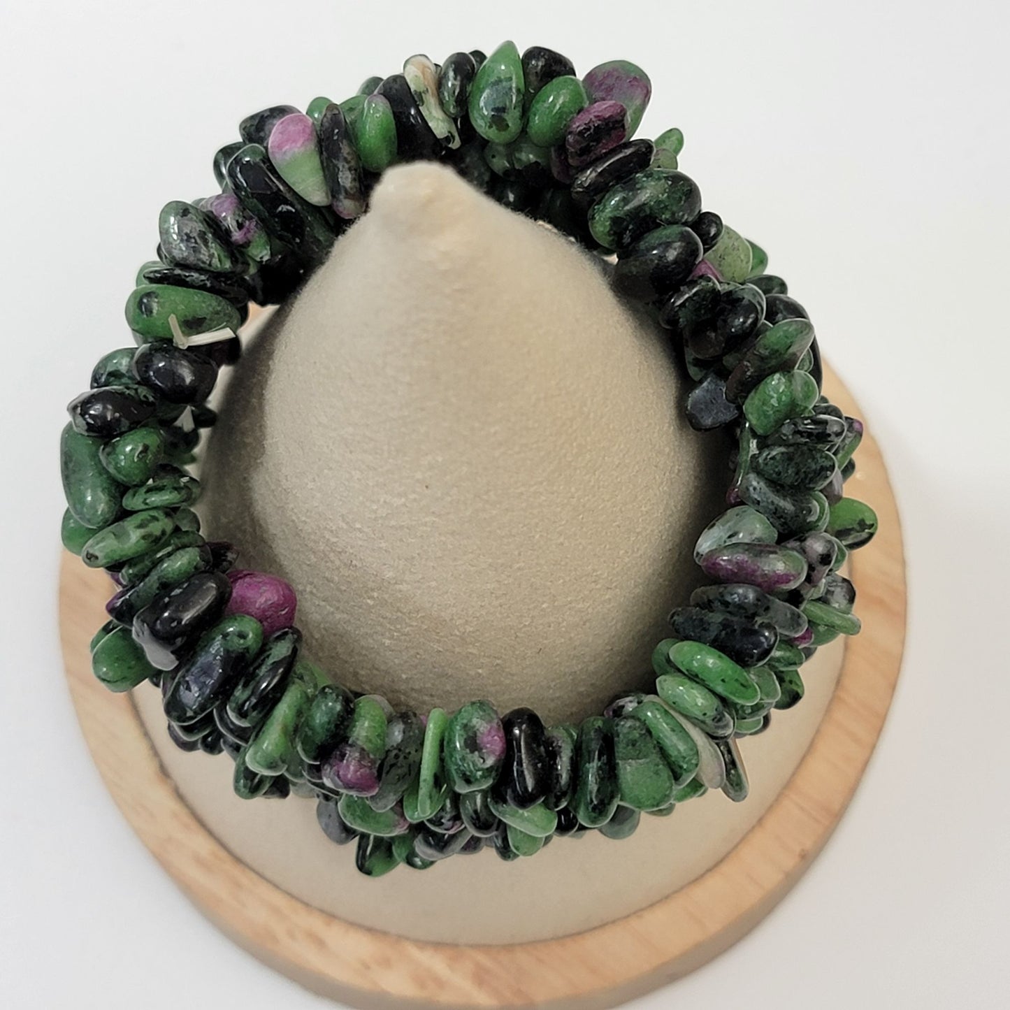 Ruby Zoisite Gemstone Multi-Strand Beaded Stretch Bracelet