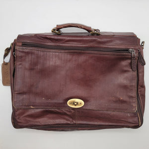 Vintage Protocol Brown Leather Briefcase Messenger Bag