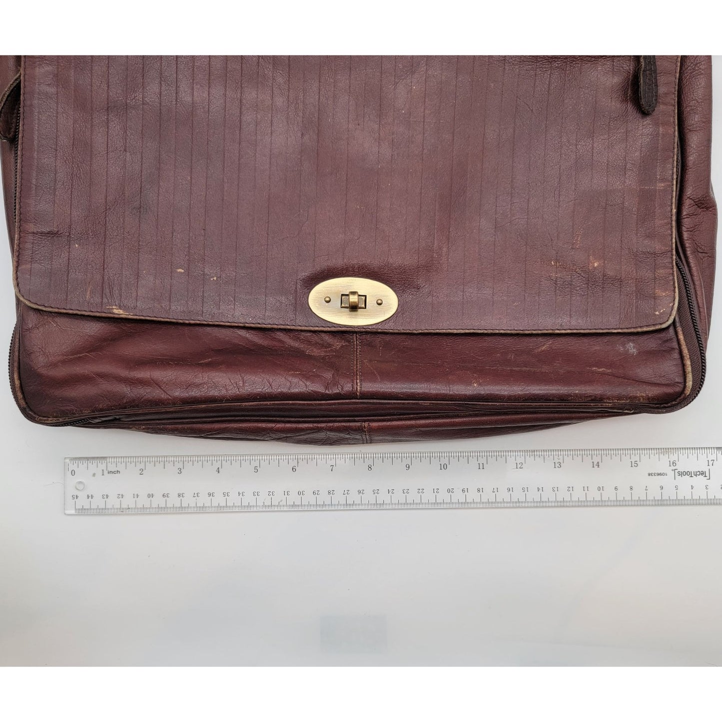 Vintage Protocol Brown Leather Briefcase Messenger Bag