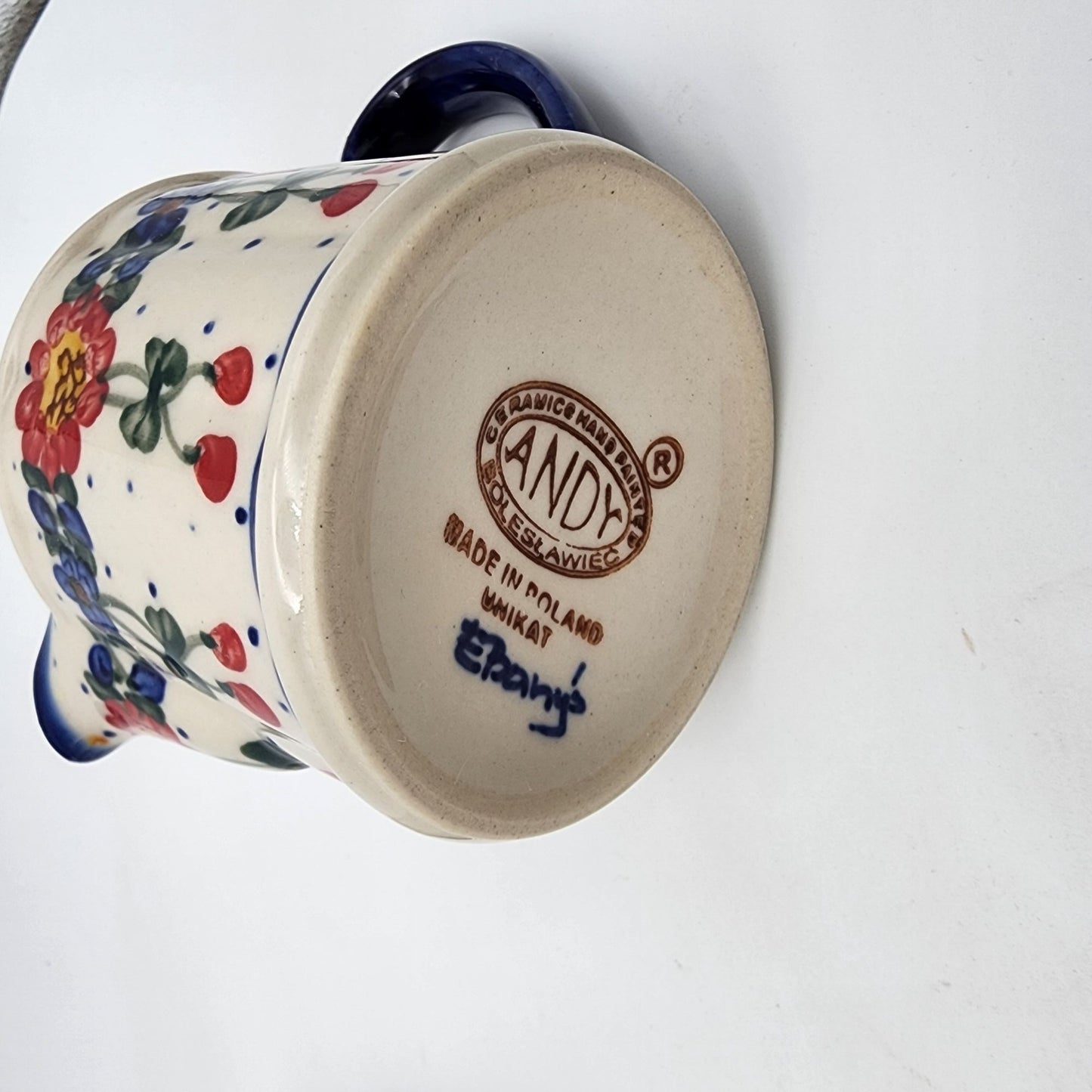 Polish Pottery Sugar Bowl and Creamer Set Unikat Andy Boleslawiec Poland