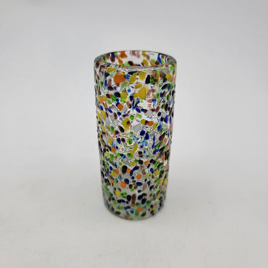 Mexican Hand Blown Confetti Art Glass Shot Glass