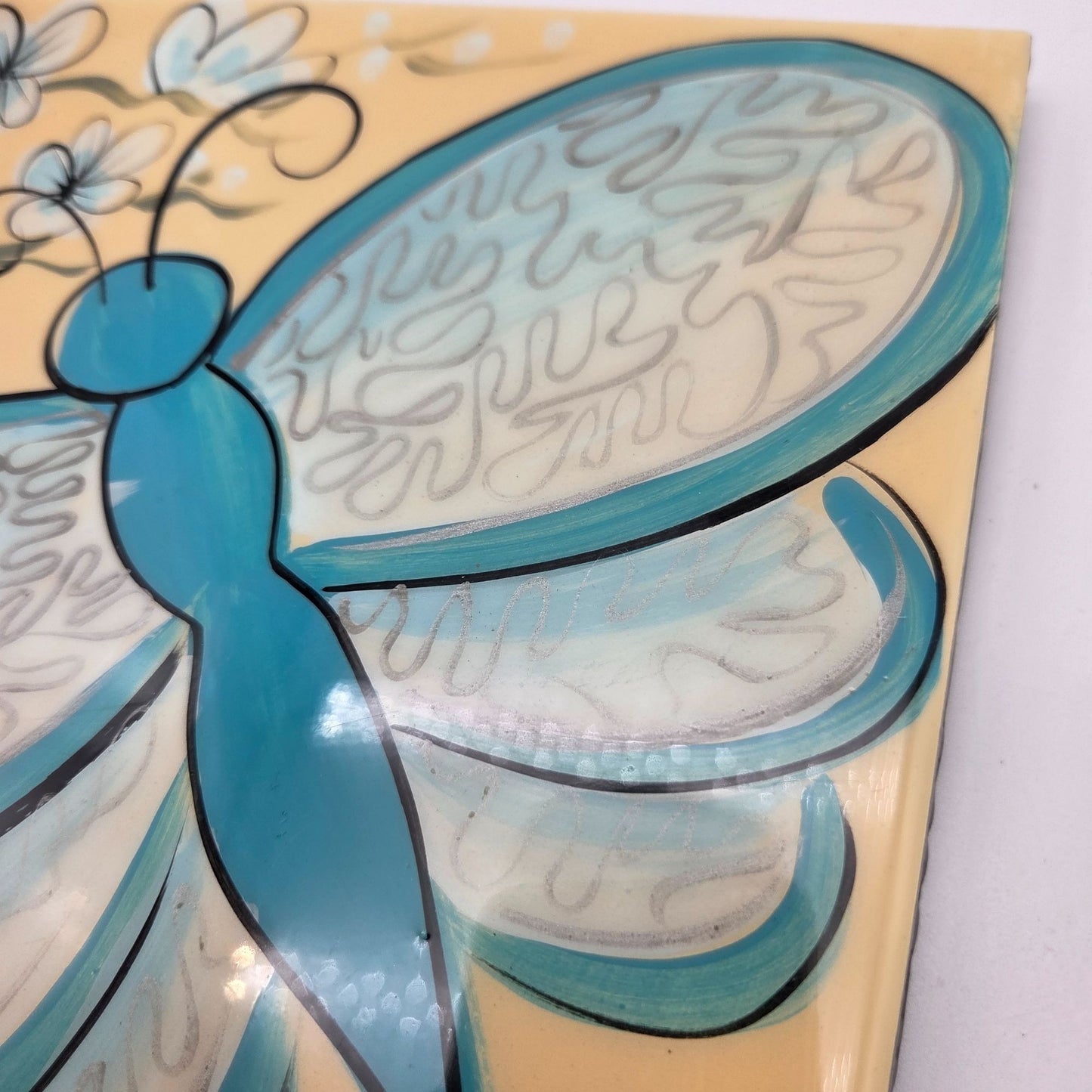 Sharon Peterkin Hand-Painted Butterfly Tile