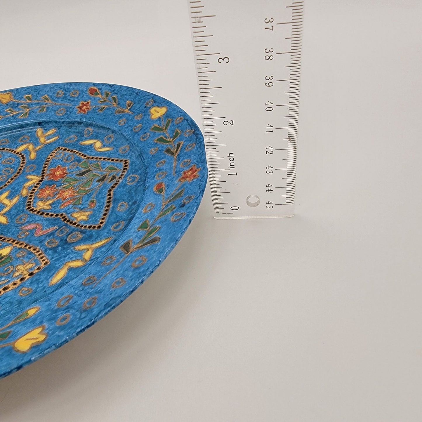 Antique 1880 Hand-Painted Porcelain Plate Blue
