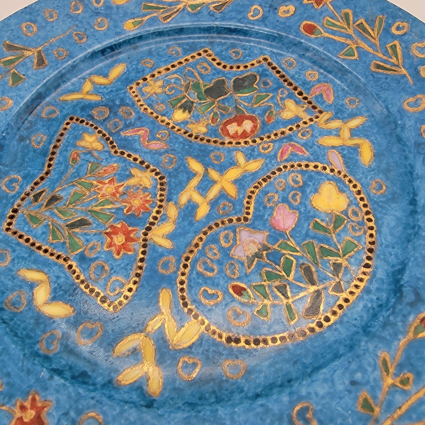 Antique 1880 Hand-Painted Porcelain Plate Blue