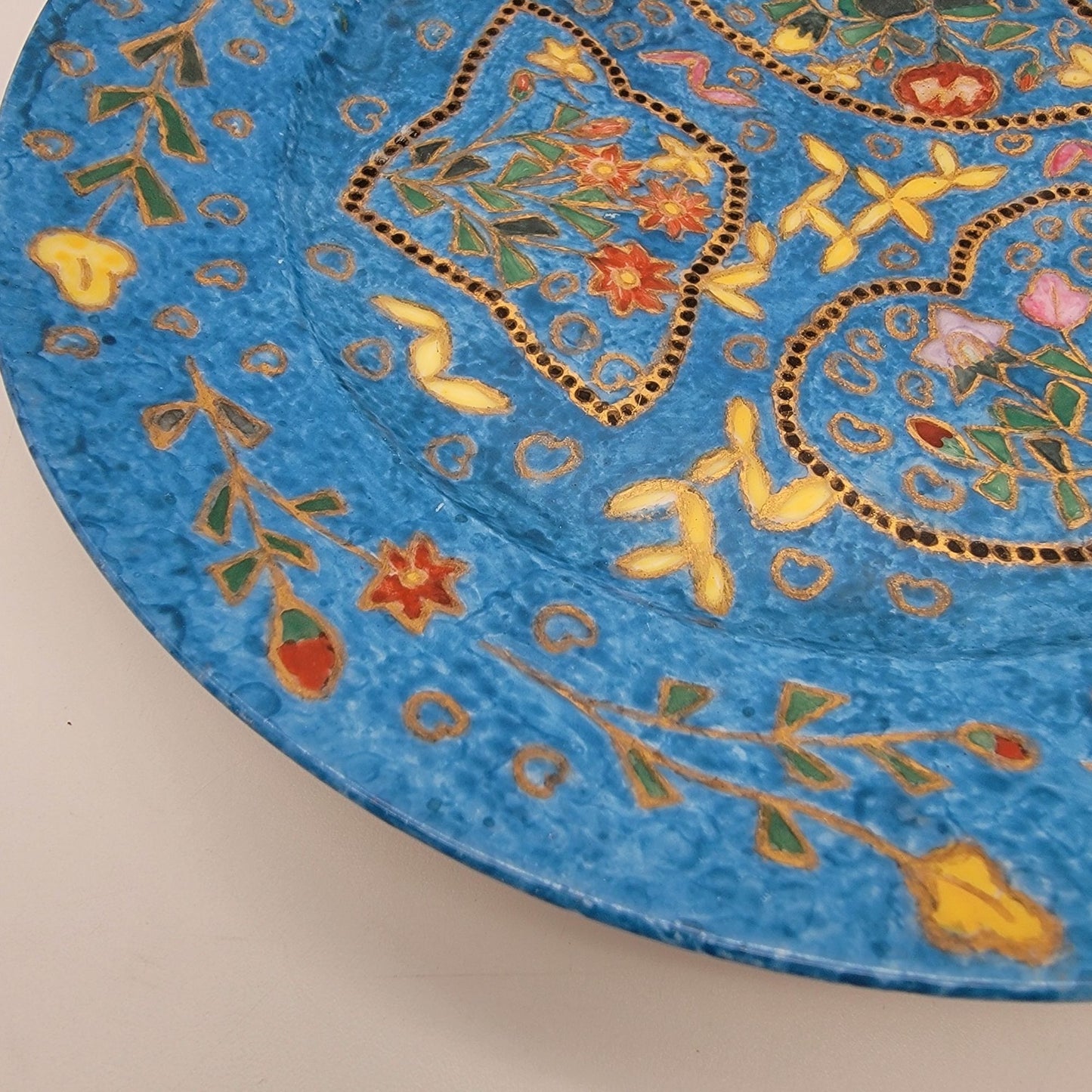 Antique 1880 Hand-Painted Porcelain Plate Blue