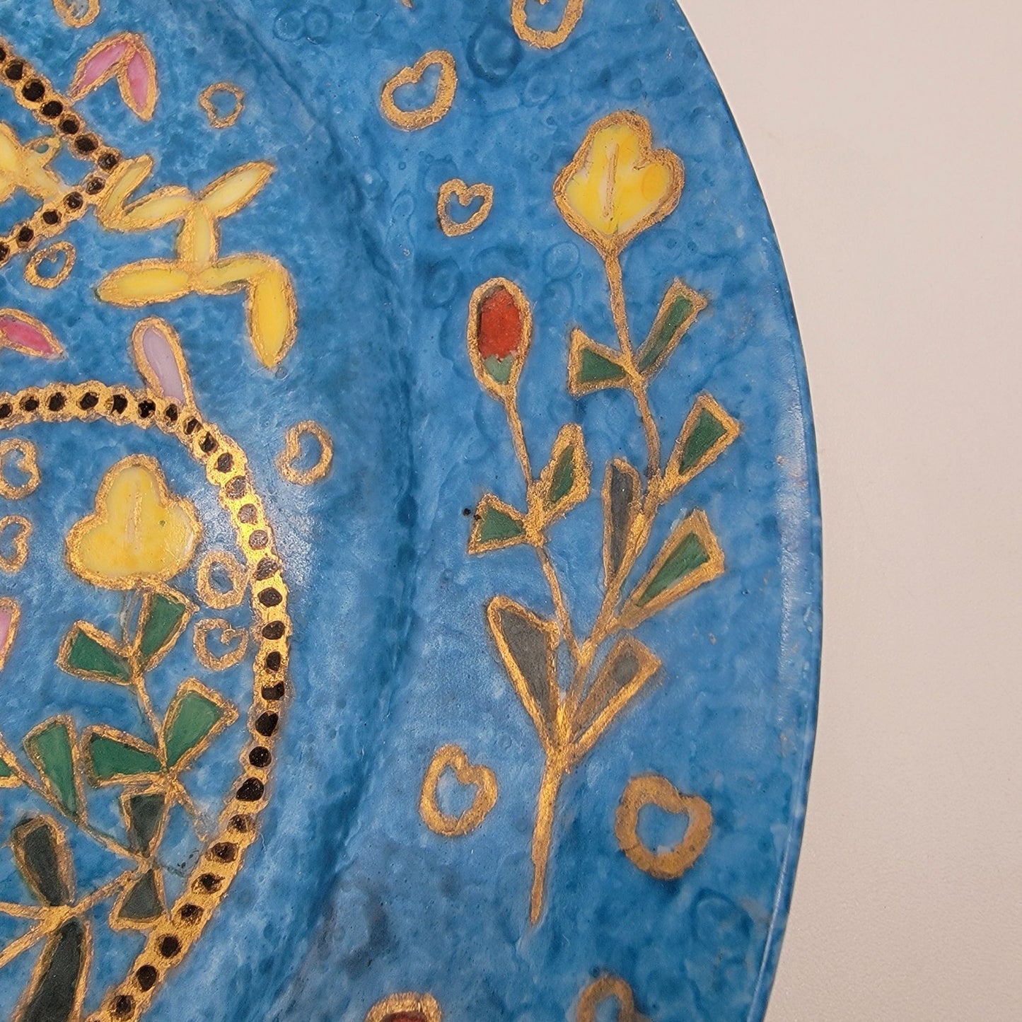 Antique 1880 Hand-Painted Porcelain Plate Blue