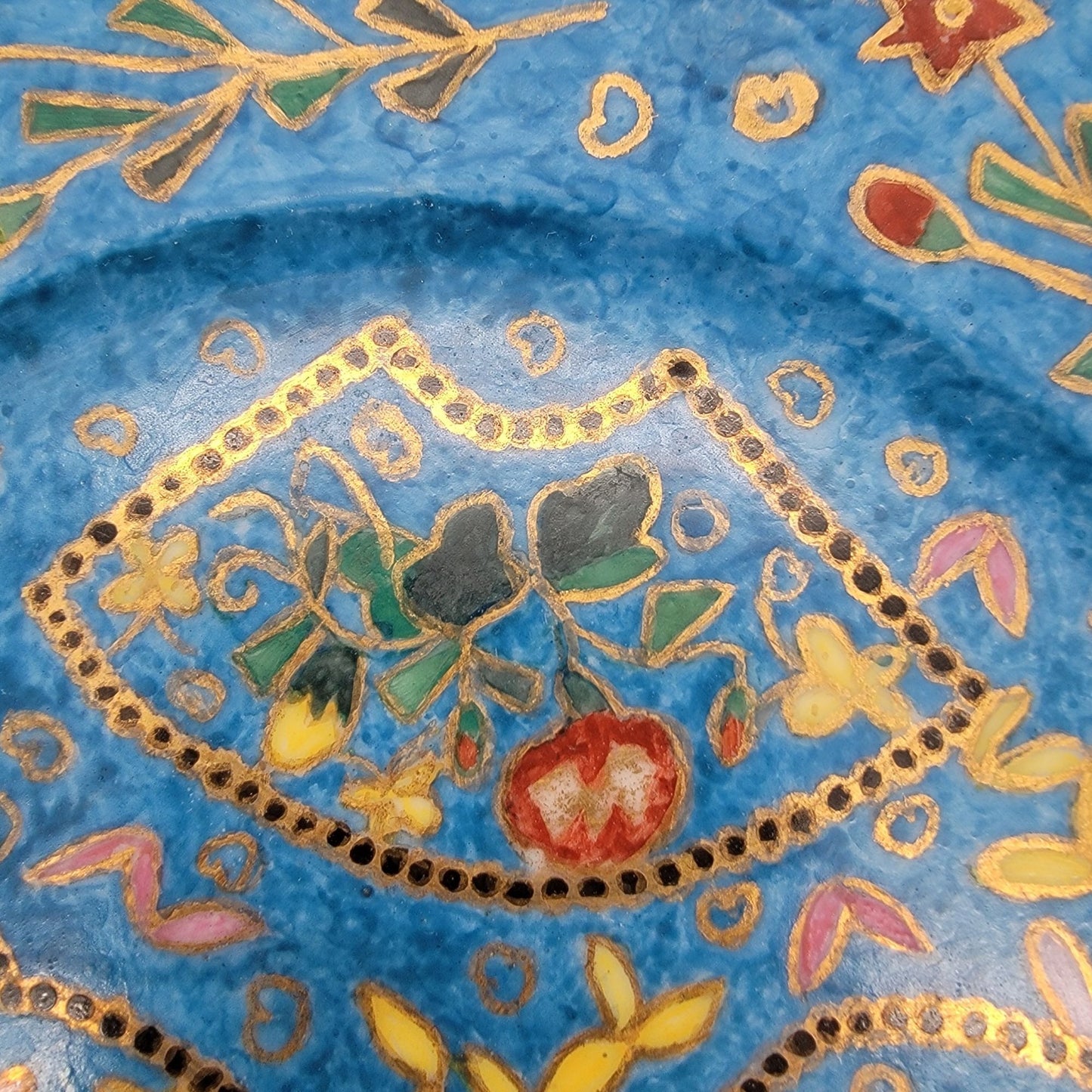 Antique 1880 Hand-Painted Porcelain Plate Blue