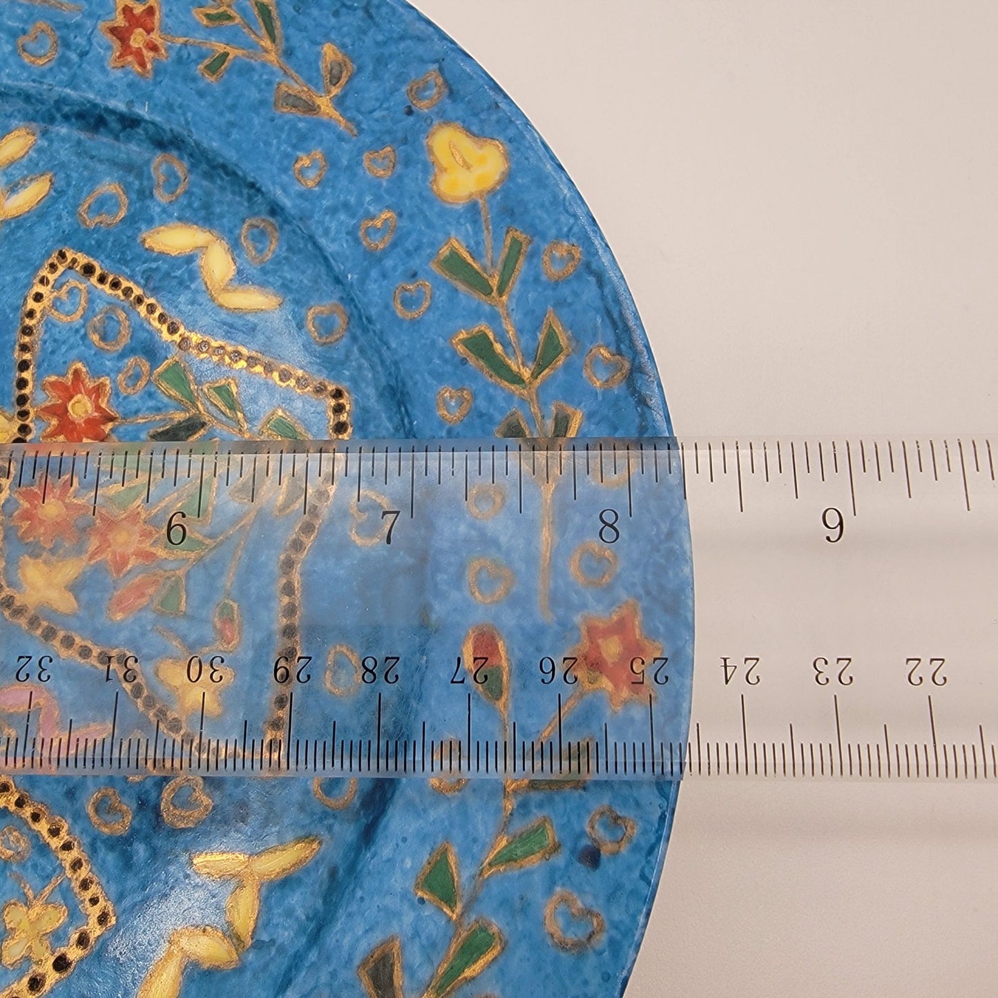 Antique 1880 Hand-Painted Porcelain Plate Blue