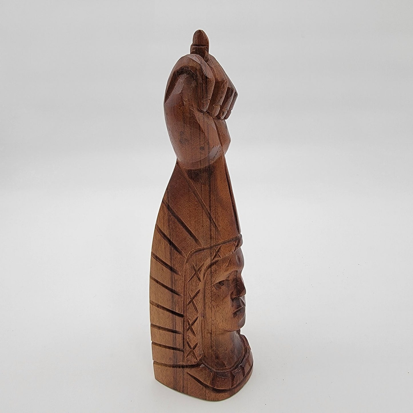 Vintage Hand-Carved Native American Figa Fist Wood Totem Statue