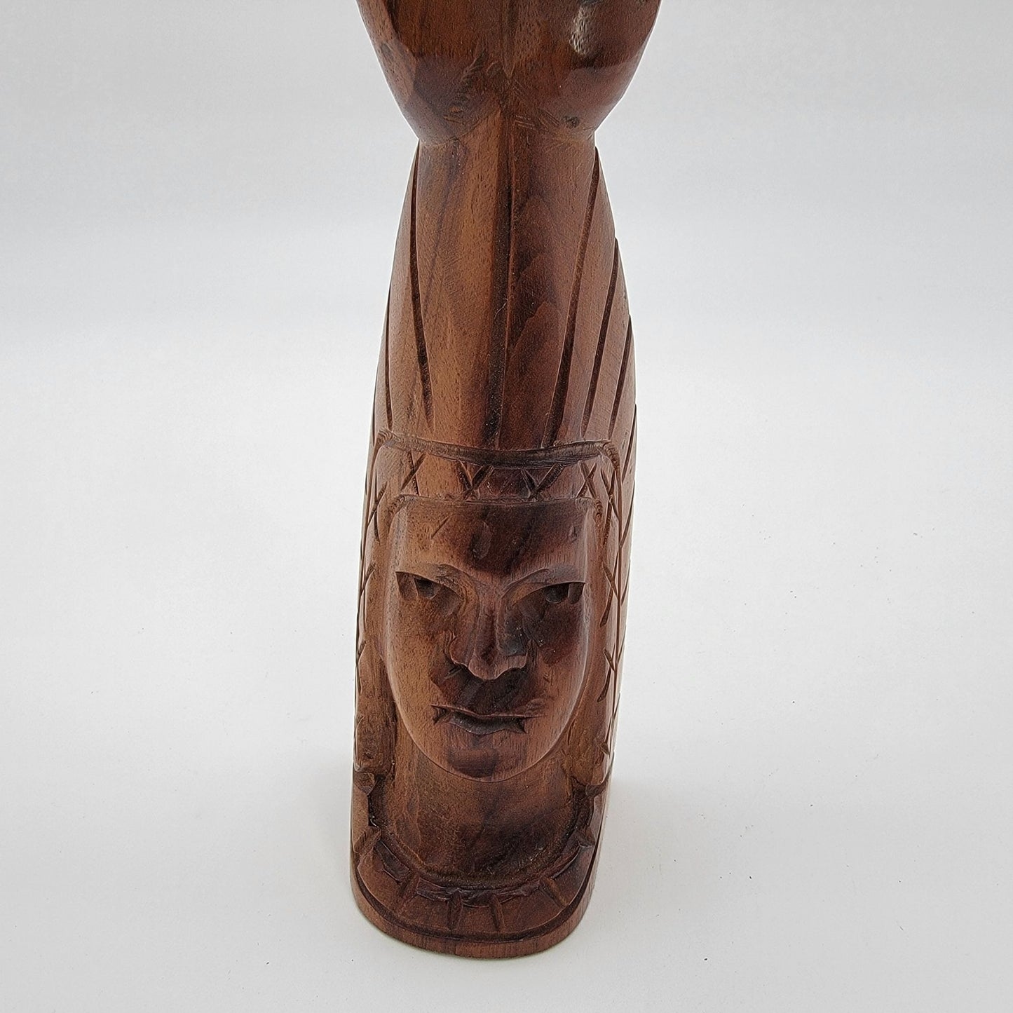 Vintage Hand-Carved Native American Figa Fist Wood Totem Statue