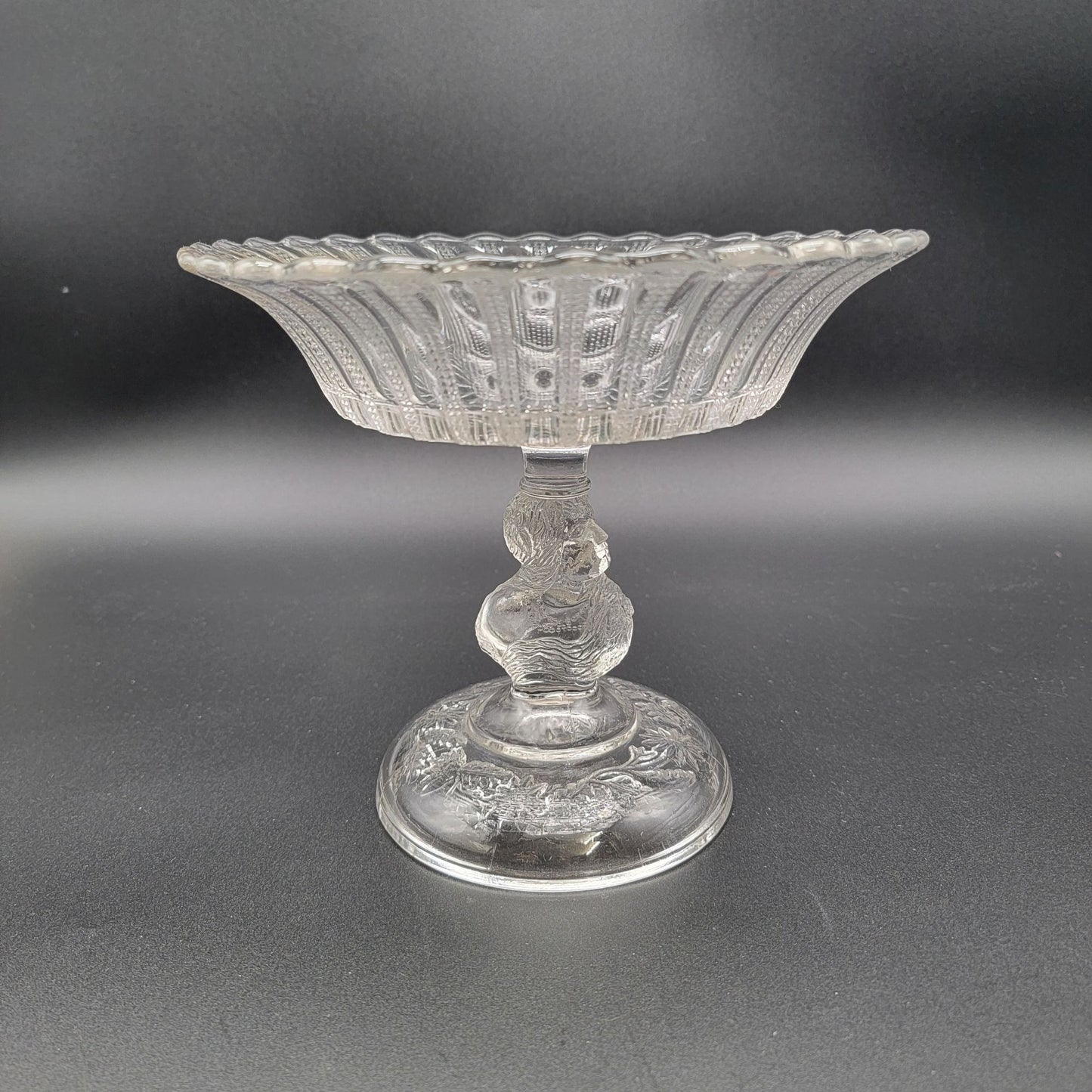 Antique EAPG 1879 Hobbs Brockunier & Co. Tree Of Life With Hand Compote