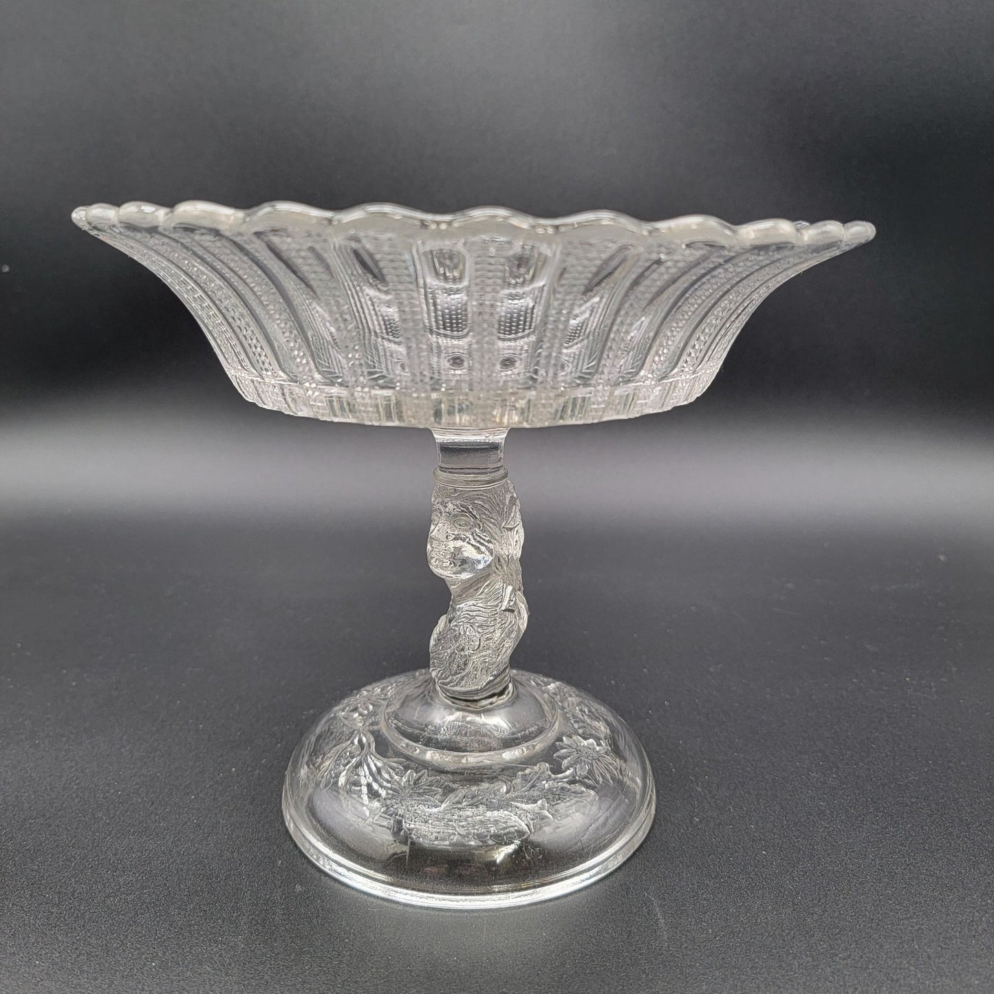 Antique EAPG 1879 Hobbs Brockunier & Co. Tree Of Life With Hand Compote