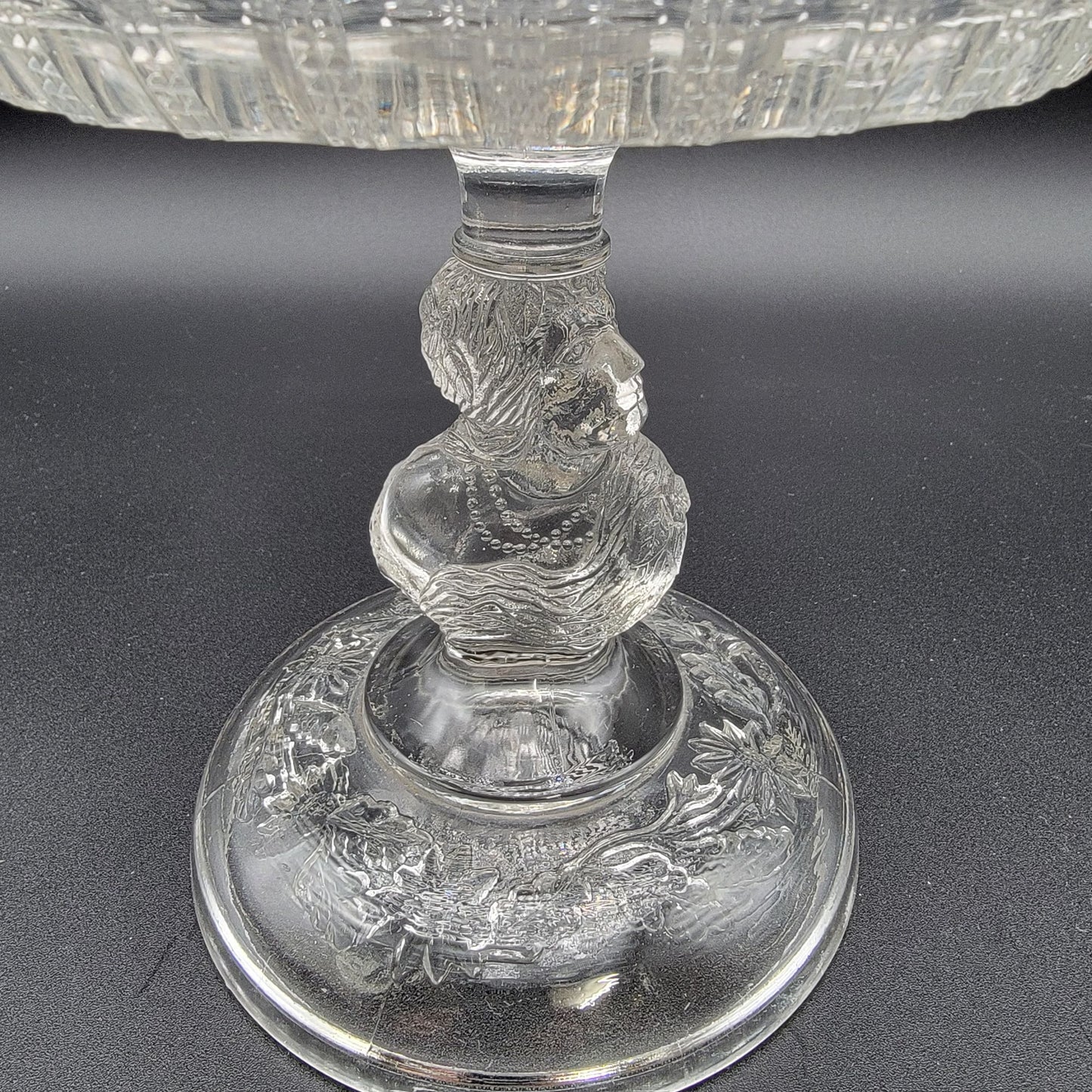 Antique EAPG 1879 Hobbs Brockunier & Co. Tree Of Life With Hand Compote