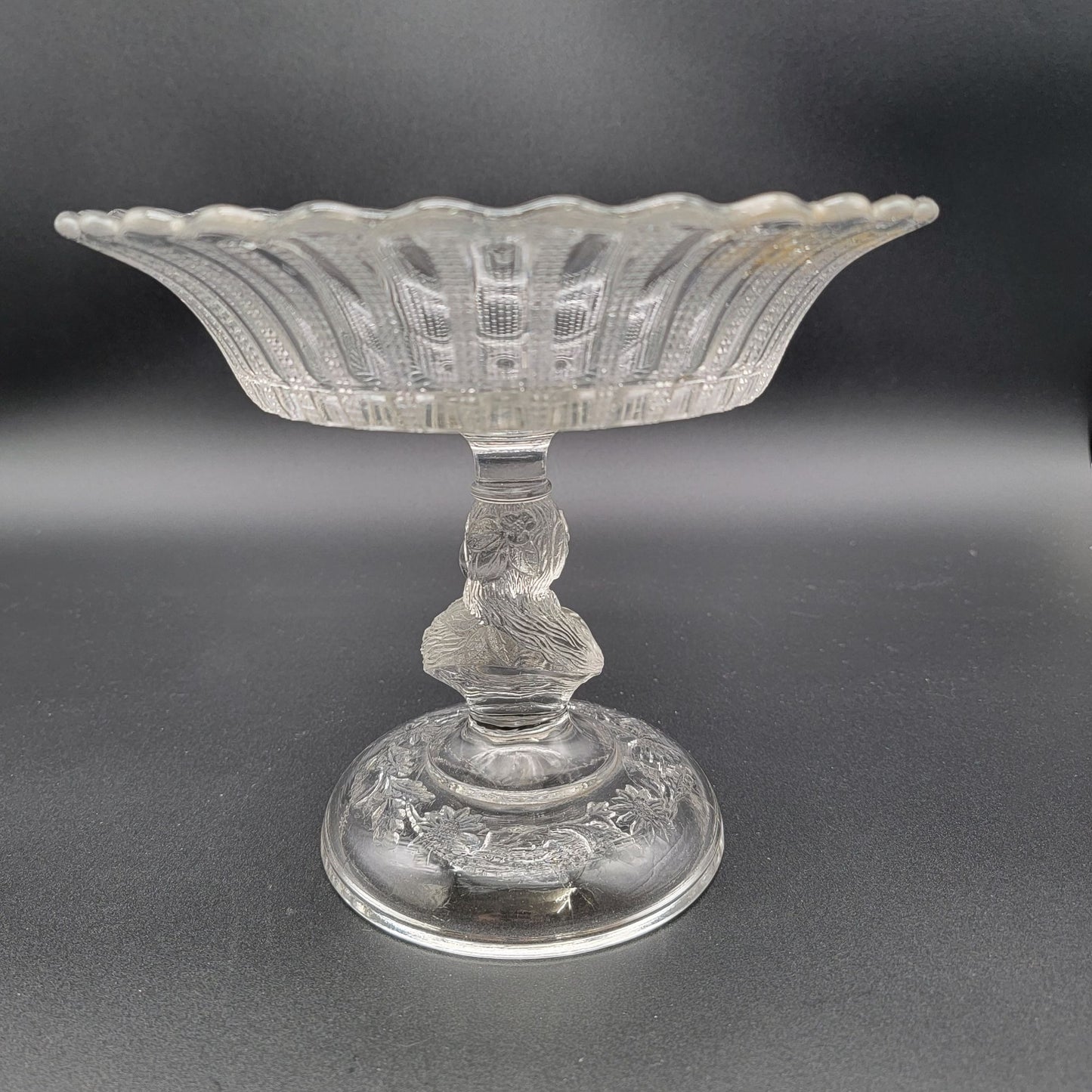 Antique EAPG 1879 Hobbs Brockunier & Co. Tree Of Life With Hand Compote