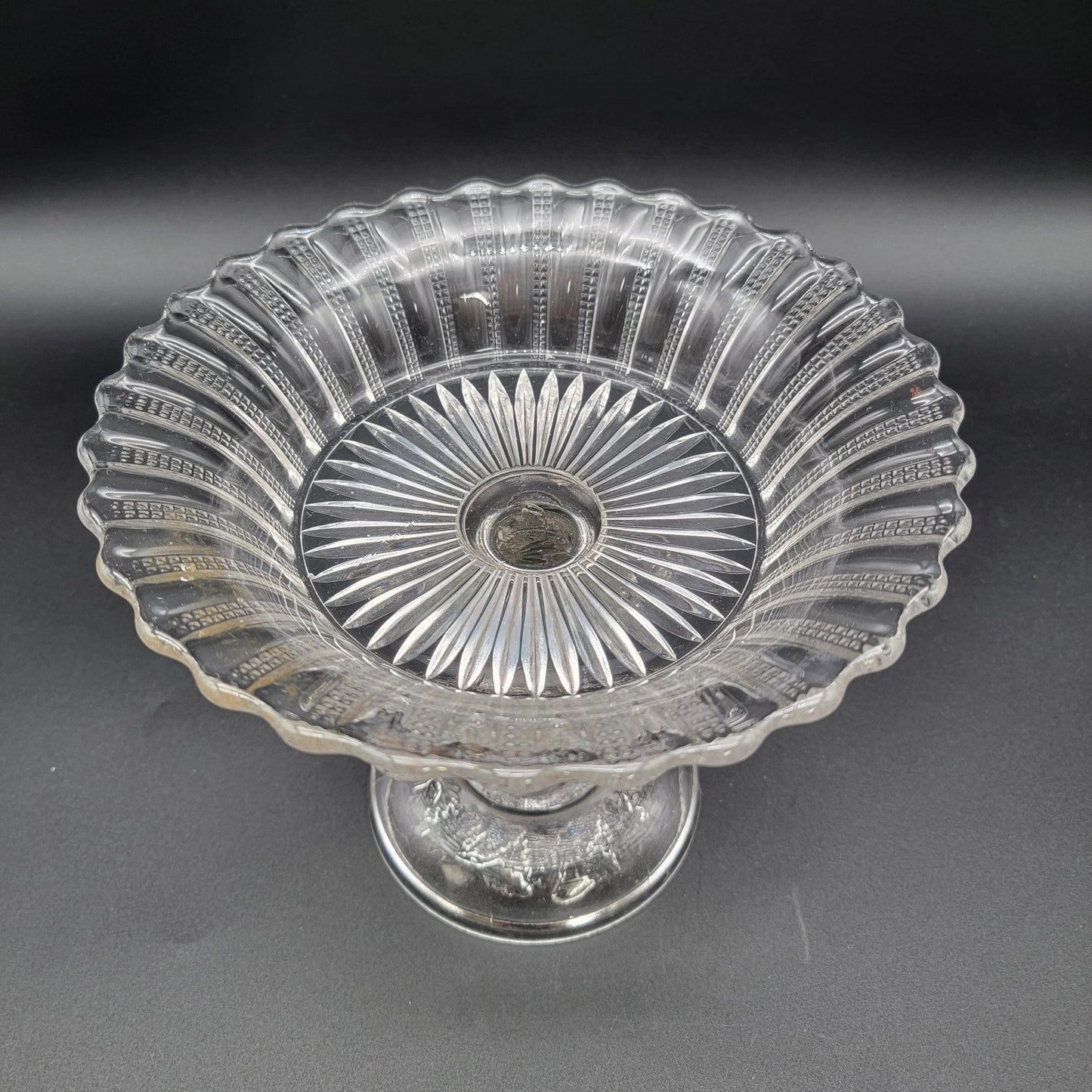 Antique EAPG 1879 Hobbs Brockunier & Co. Tree Of Life With Hand Compote