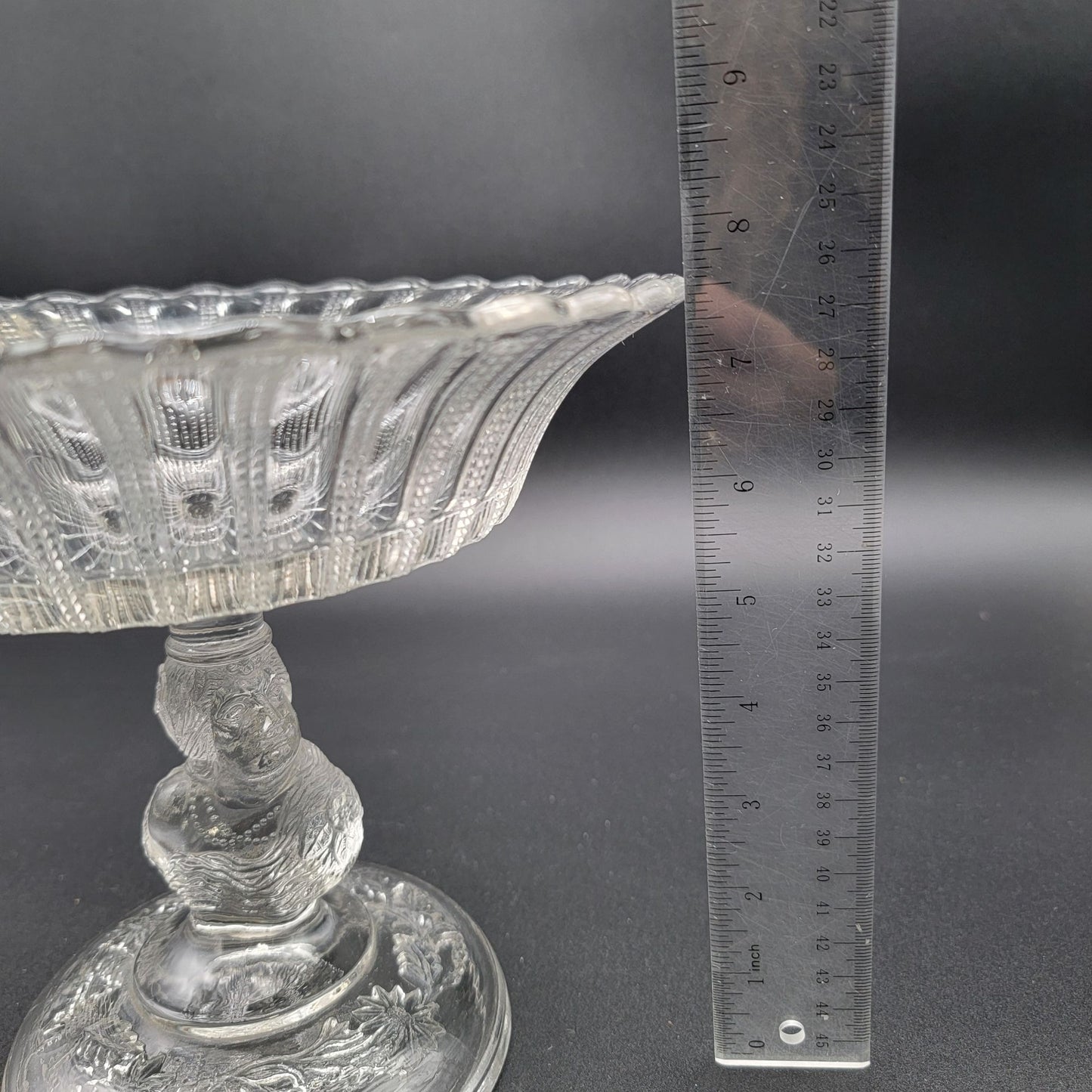 Antique EAPG 1879 Hobbs Brockunier & Co. Tree Of Life With Hand Compote