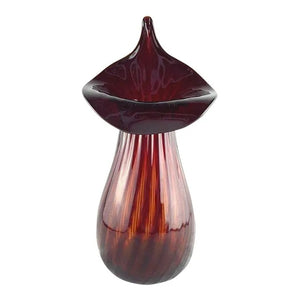Walter Blenko Jack in the Pulpit Glass Amberina Ribbed Signed Vase