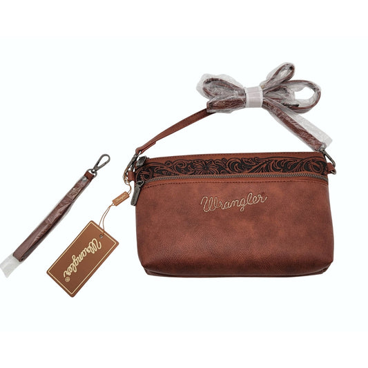 Wrangler Western Cowhide Crossbody Bag Purse NEW
