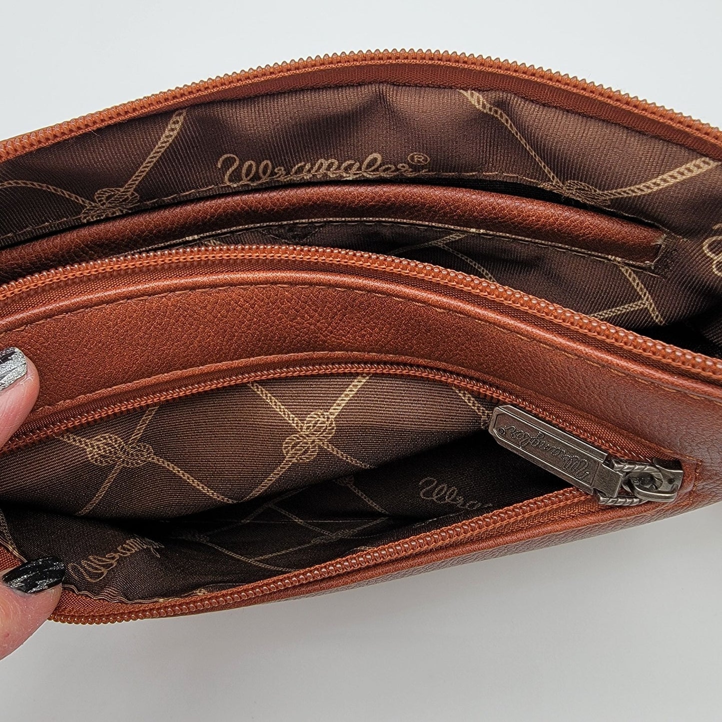 Wrangler Western Cowhide Crossbody Bag Purse NEW