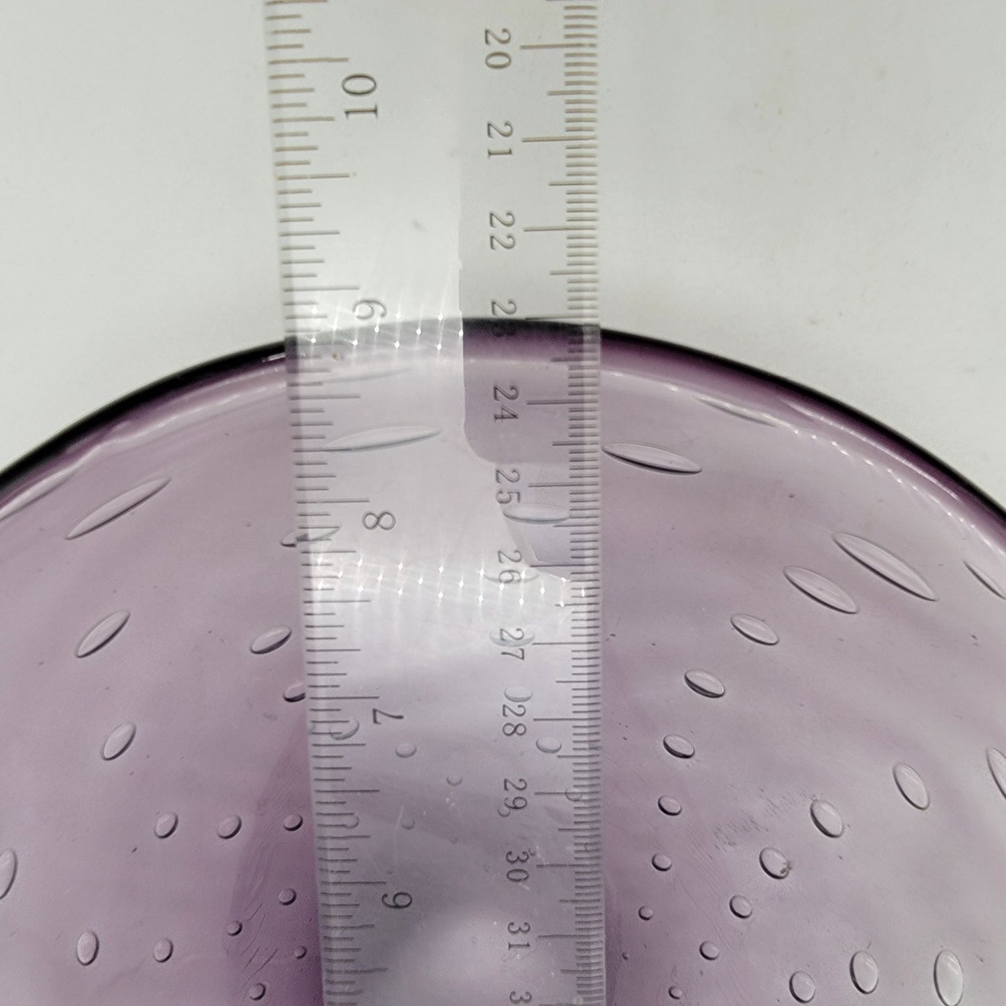 Vintage Mid Century Abstract Amethyst Purple Controlled Bubble Art Glass Ashtray Bowl