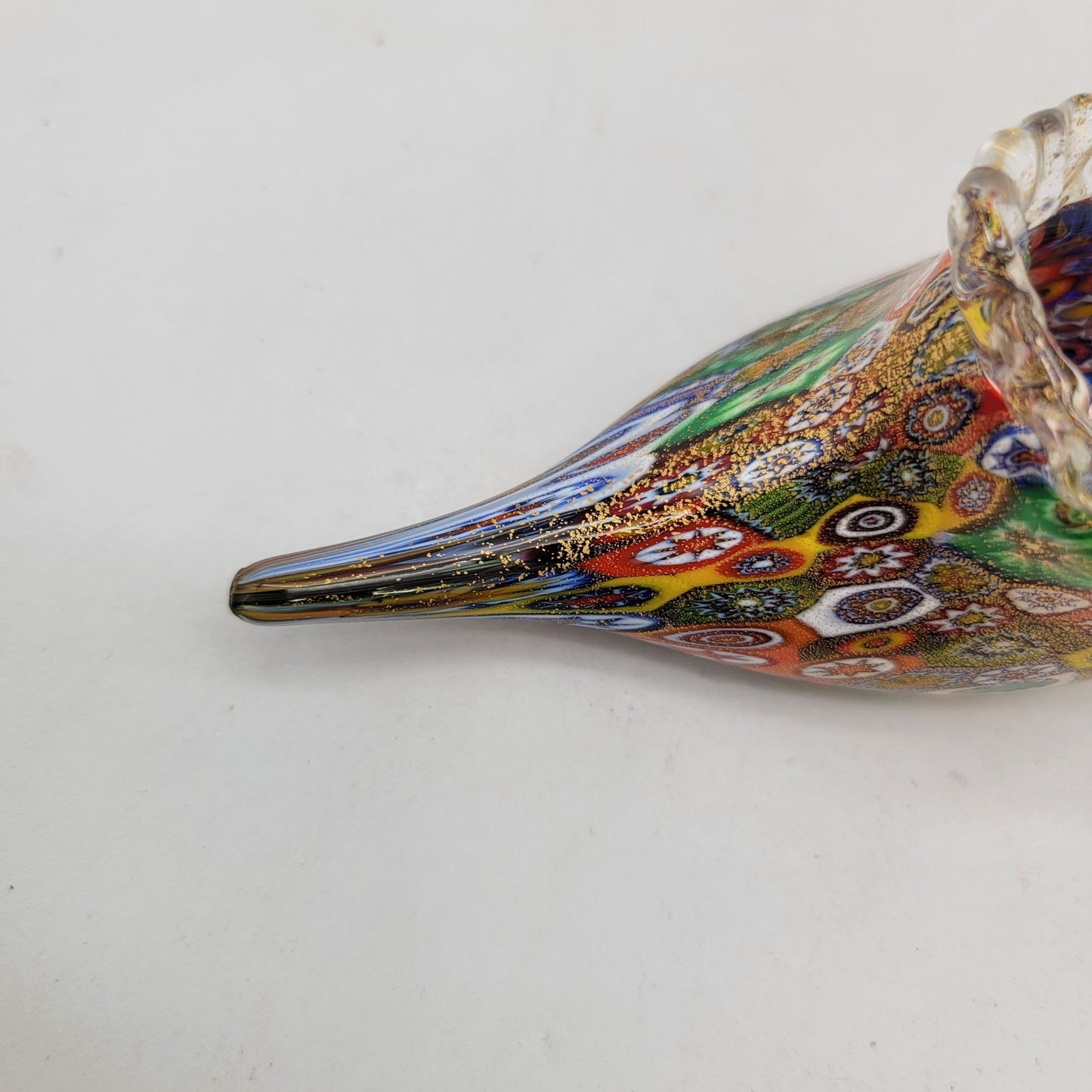 Murano Glass Golden Quilt Millefiori Slipper Sculpture By Vetreria Campanella Livio