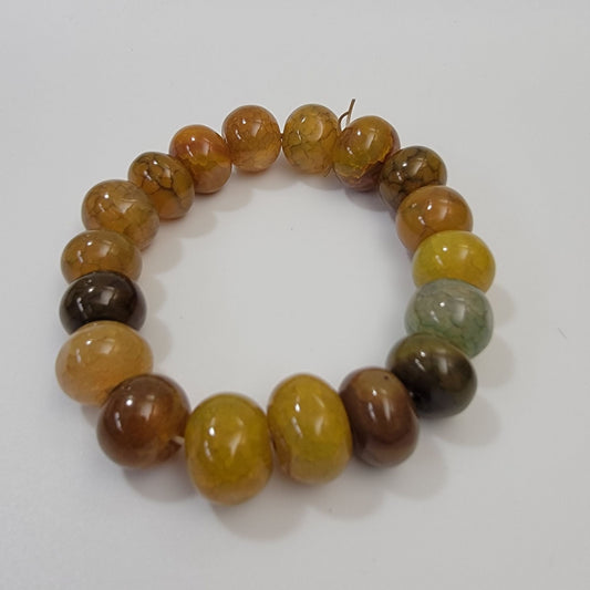 Dragon Vein Agate Beaded Stretch Bracelet