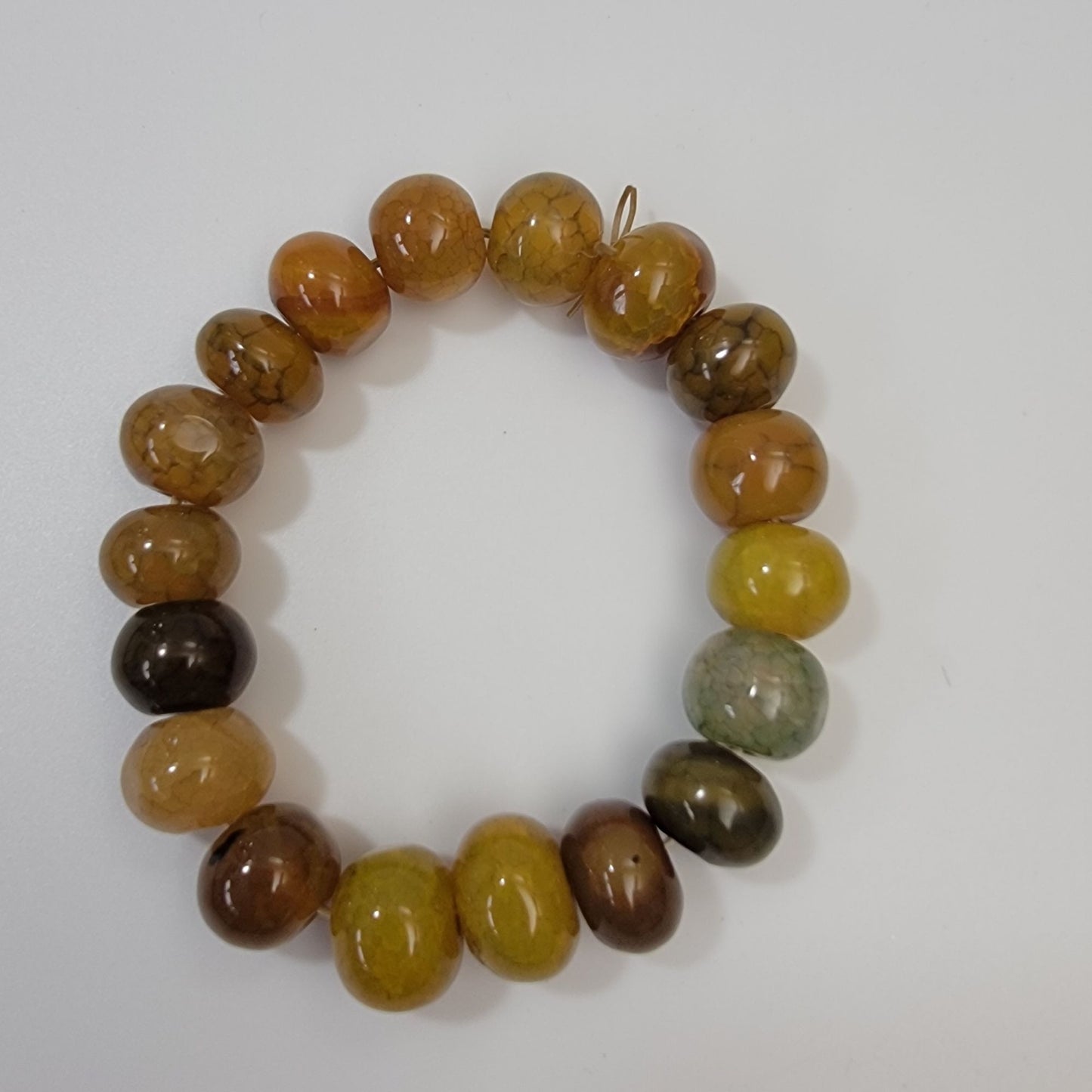 Dragon Vein Agate Beaded Stretch Bracelet