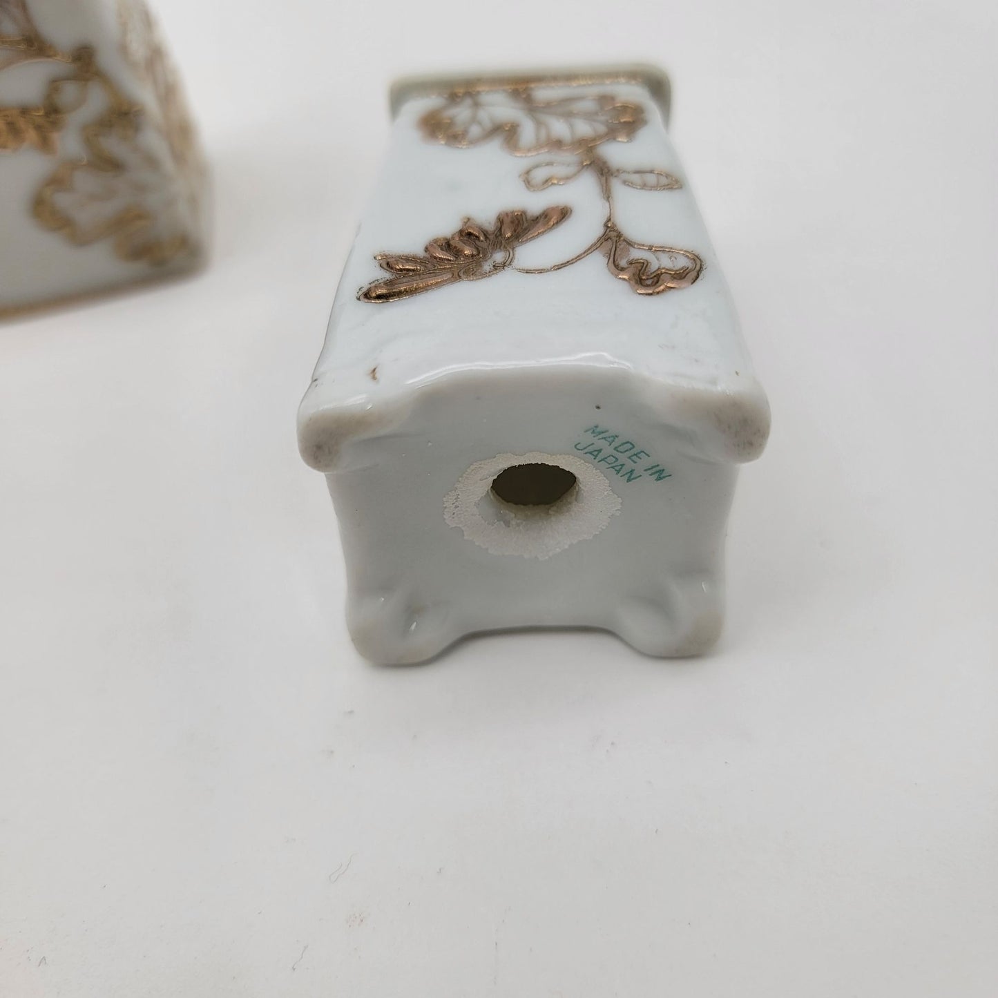 Antique Nagoya Shofu Nippon Porcelain Condiment Set Gold Gilded Floral Design 1890-1921