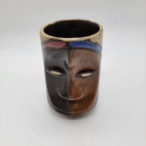 Designs by Mara Mexican Pottery Tribal Face Mug Signed