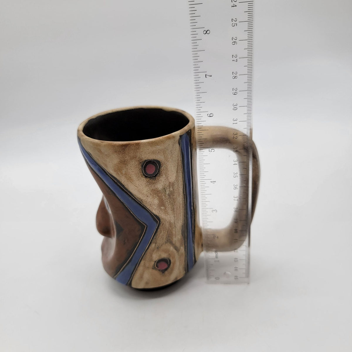 Designs by Mara Mexican Pottery Tribal Face Mug Signed
