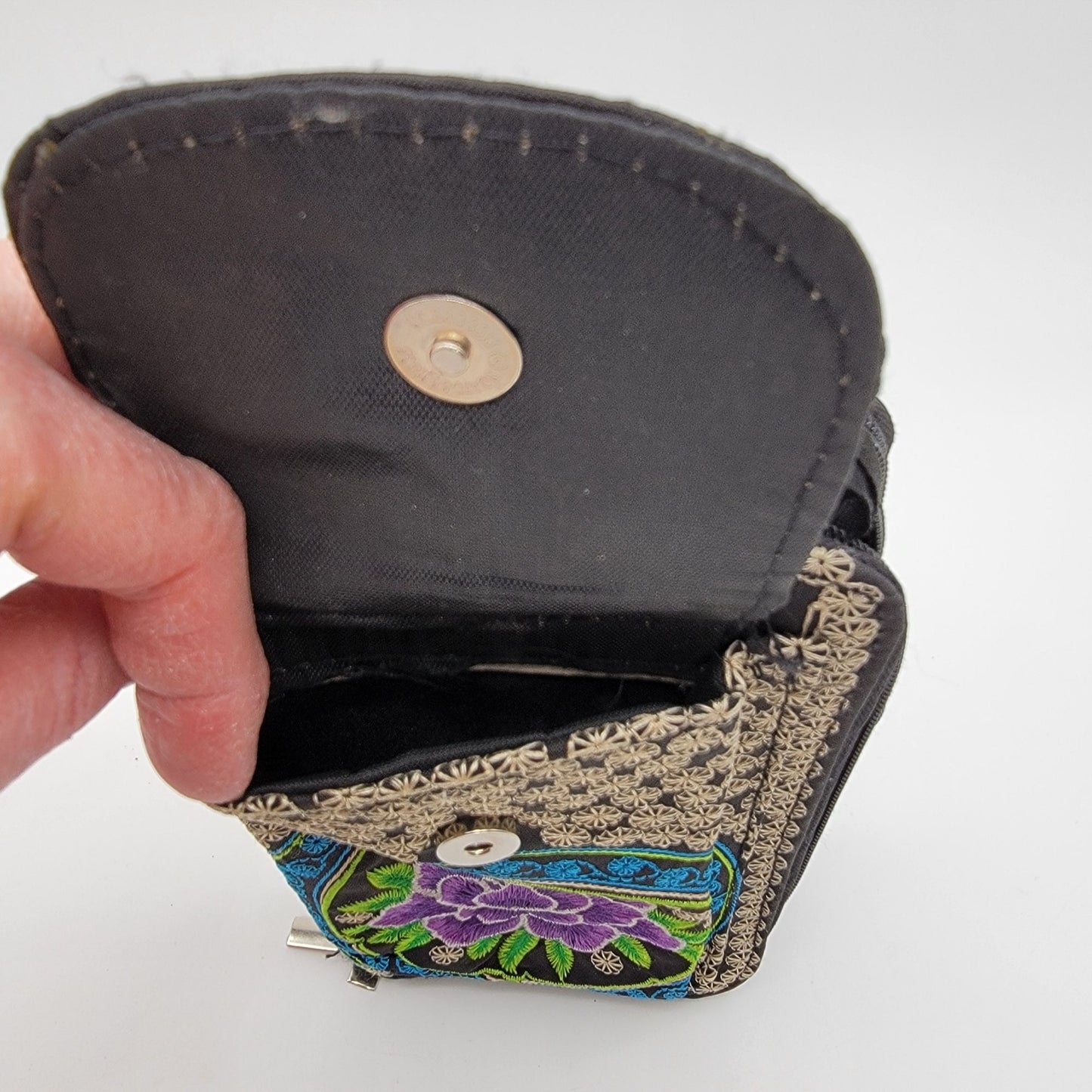 Mexican Embroidered Phone Wallet Crossbody Clutch