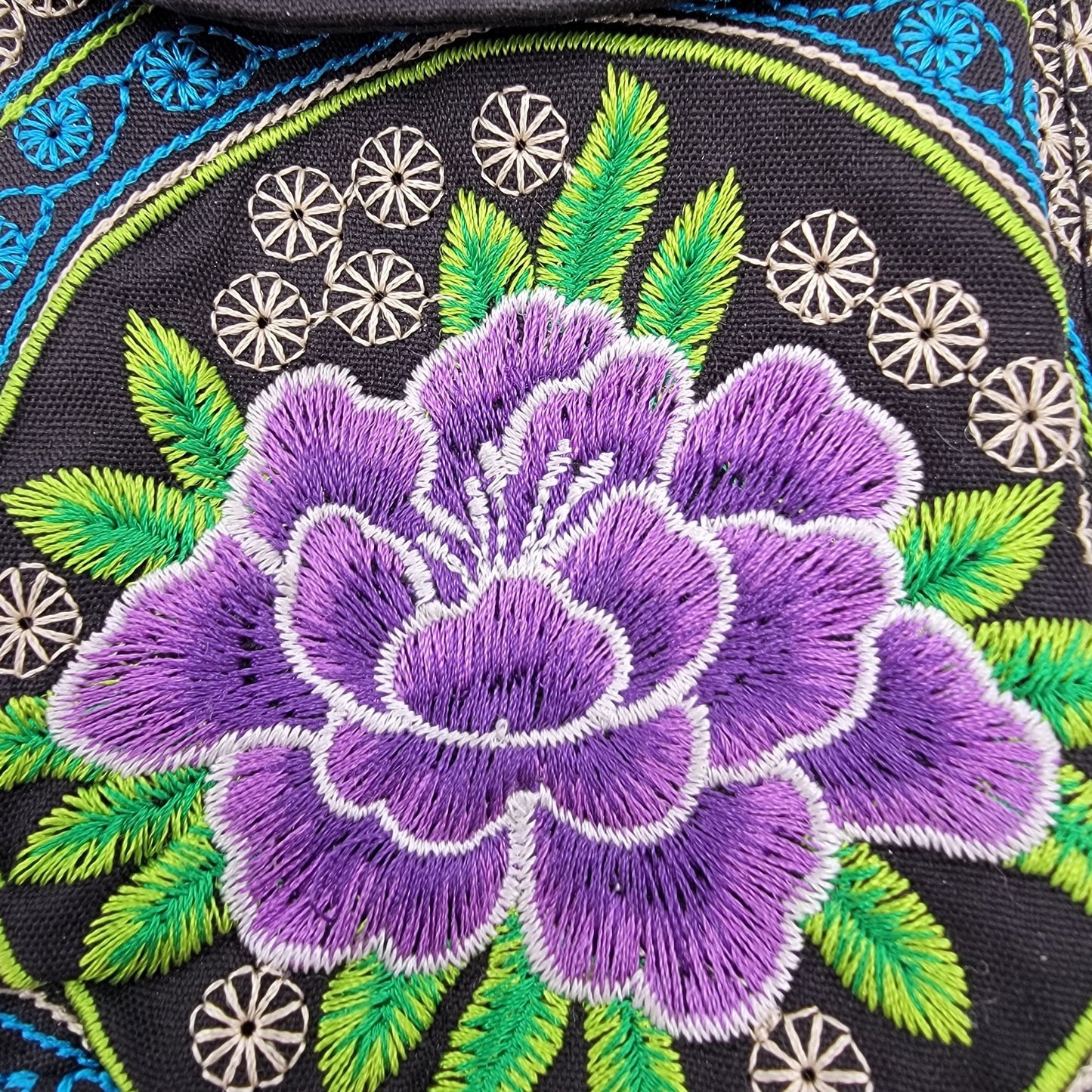 Mexican Embroidered Phone Wallet Crossbody Clutch