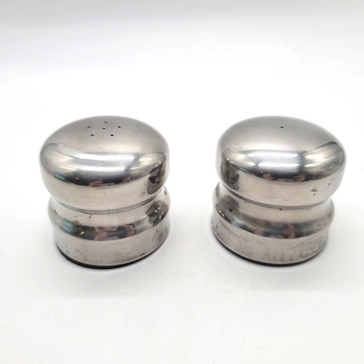 Mid-Century Modern Danish Stainless Steel Salt & Pepper Shaker Set