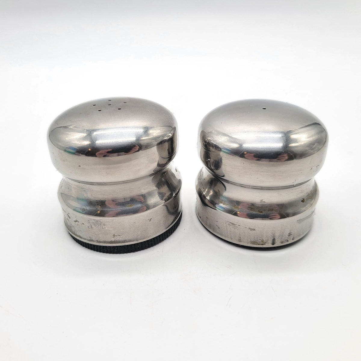 Mid-Century Modern Danish Stainless Steel Salt & Pepper Shaker Set