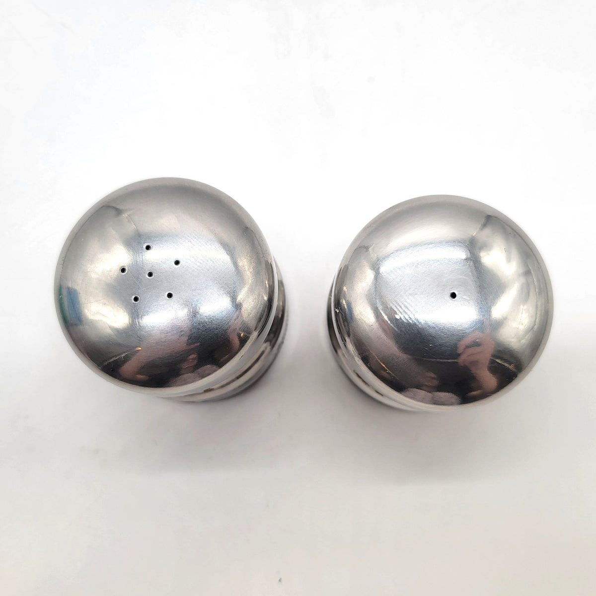 Mid-Century Modern Danish Stainless Steel Salt & Pepper Shaker Set