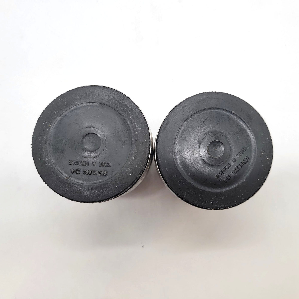 Mid-Century Modern Danish Stainless Steel Salt & Pepper Shaker Set