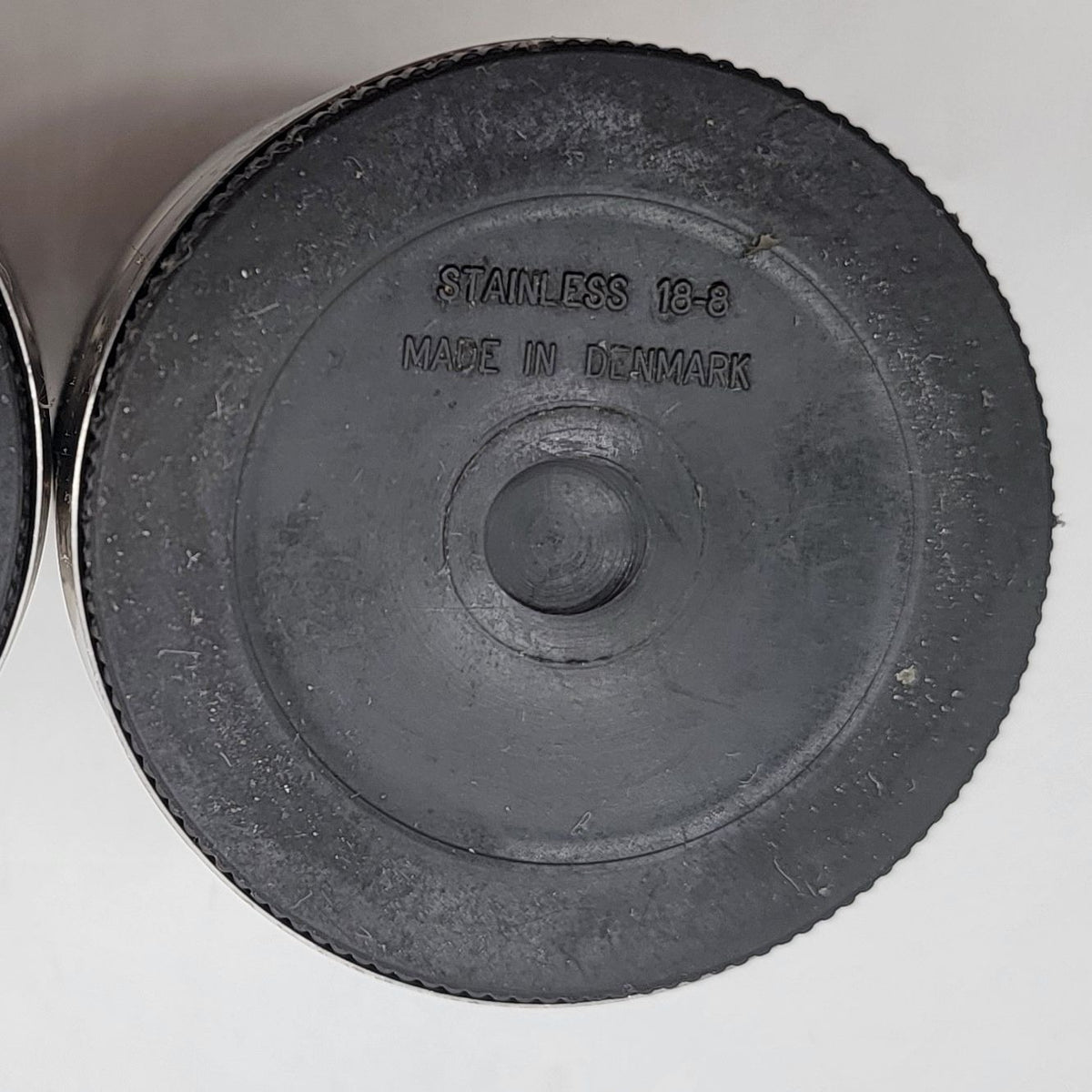 Mid-Century Modern Danish Stainless Steel Salt & Pepper Shaker Set