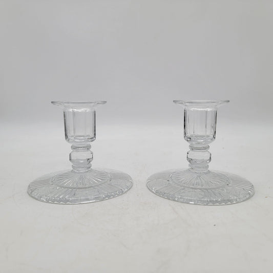 Pair Of Vintage American Brilliant Cut Glass Candle Holders
