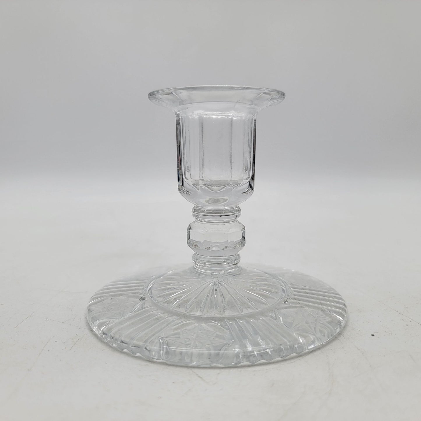 Pair Of Vintage American Brilliant Cut Glass Candle Holders