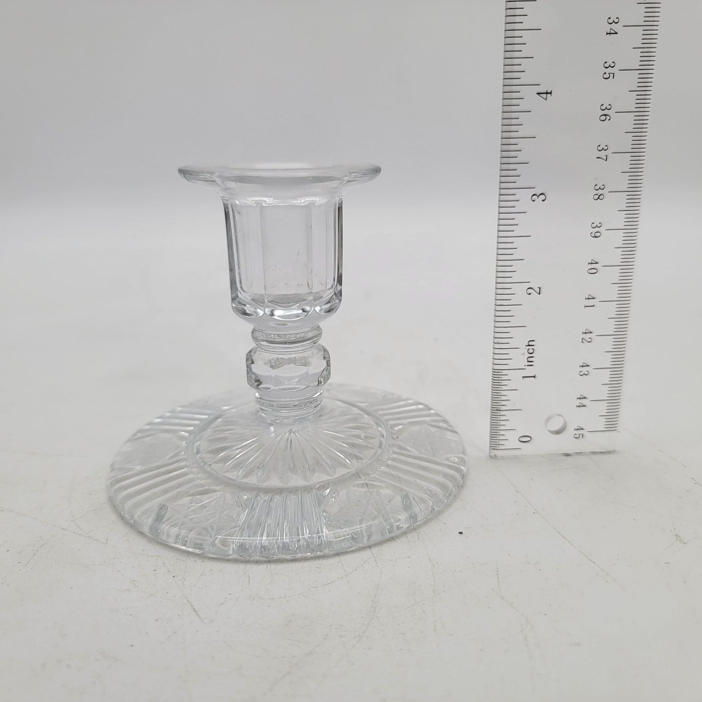 Pair Of Vintage American Brilliant Cut Glass Candle Holders