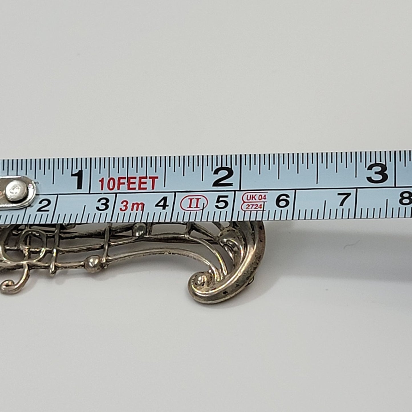 Vintage Beau Sterling Silver Musical Notes Brooch