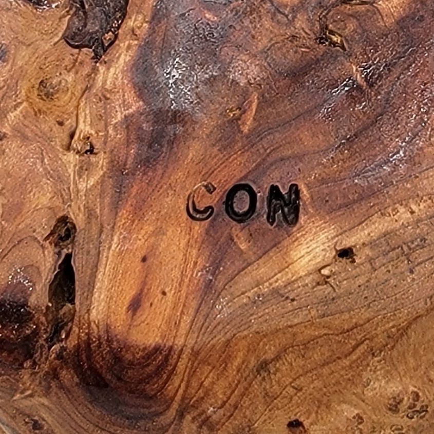 Vintage Conner Creations Live Edge Hand-Carved Burl Wood Bowl