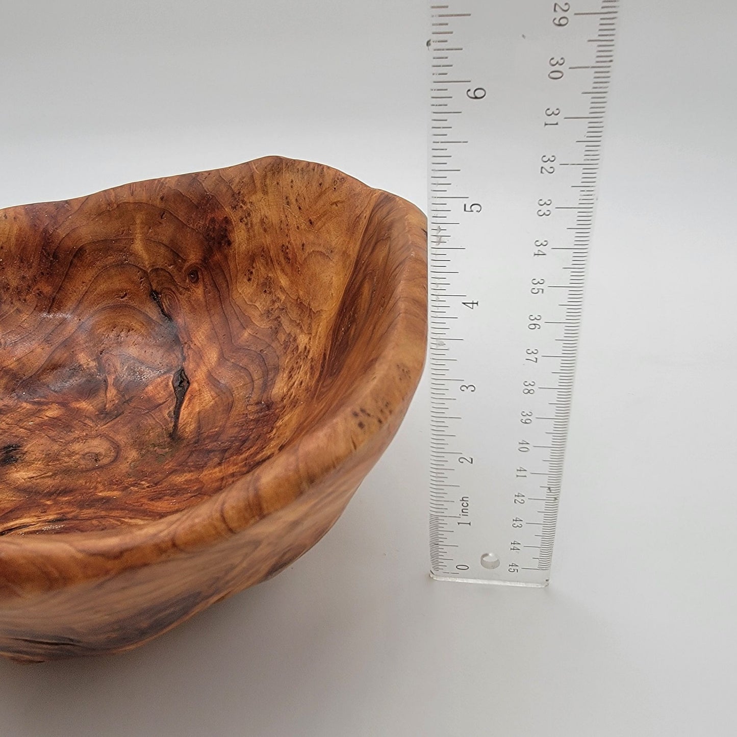Vintage Conner Creations Live Edge Hand-Carved Burl Wood Bowl