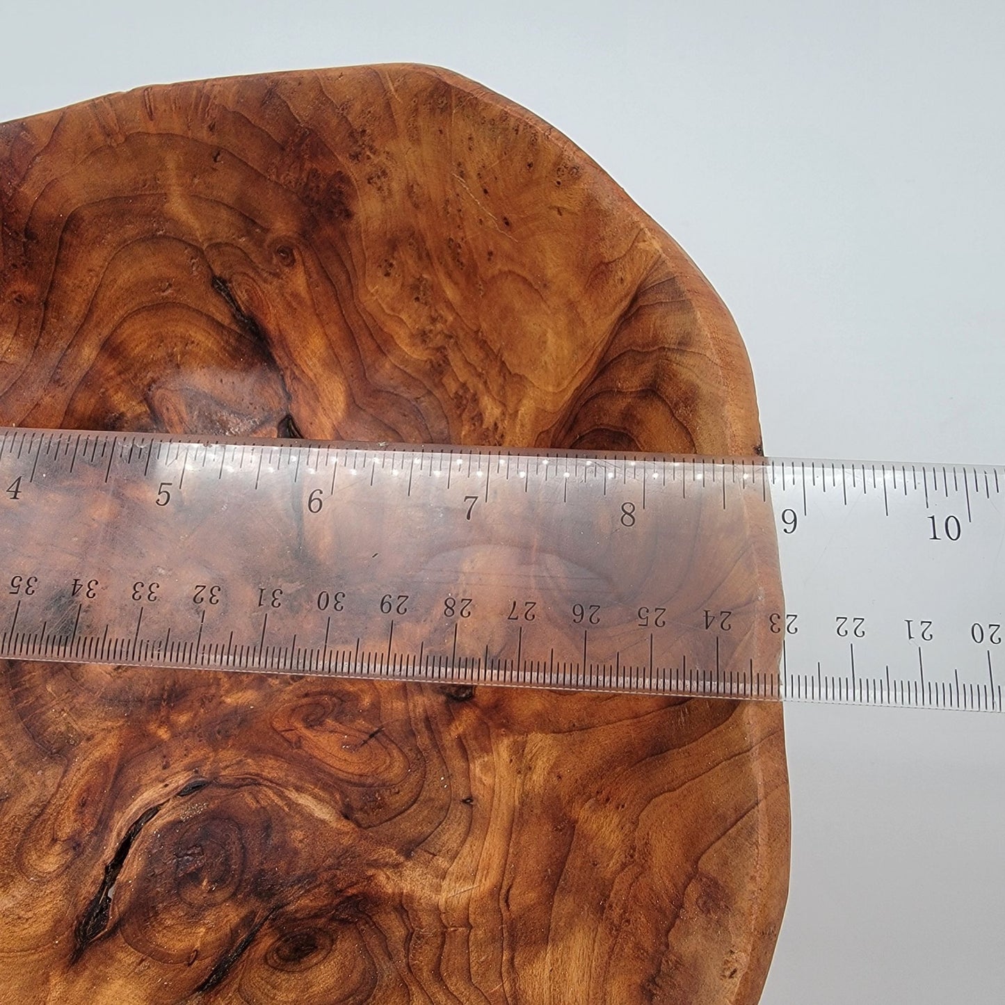 Vintage Conner Creations Live Edge Hand-Carved Burl Wood Bowl