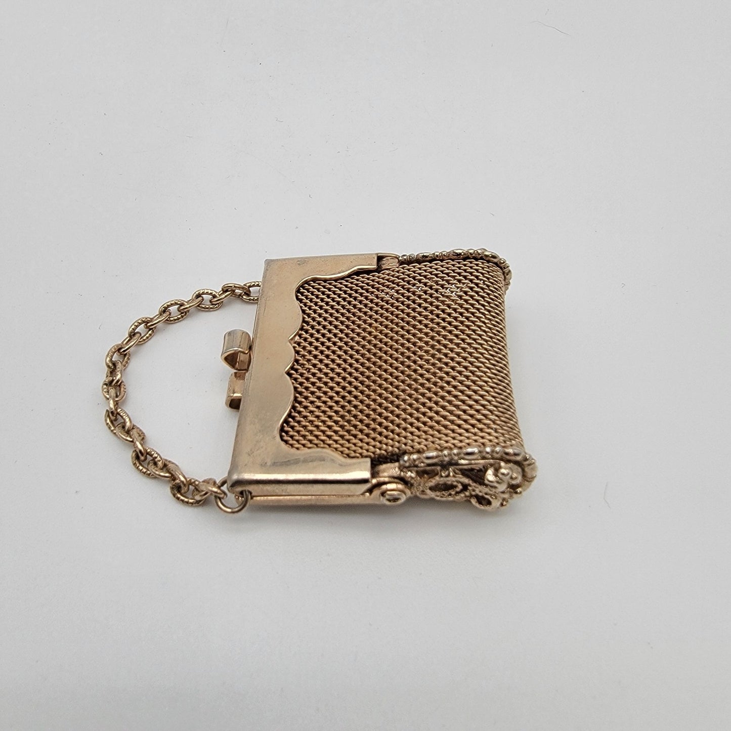 Vintage Mesh Miniature Coin Purse With Chain Handle