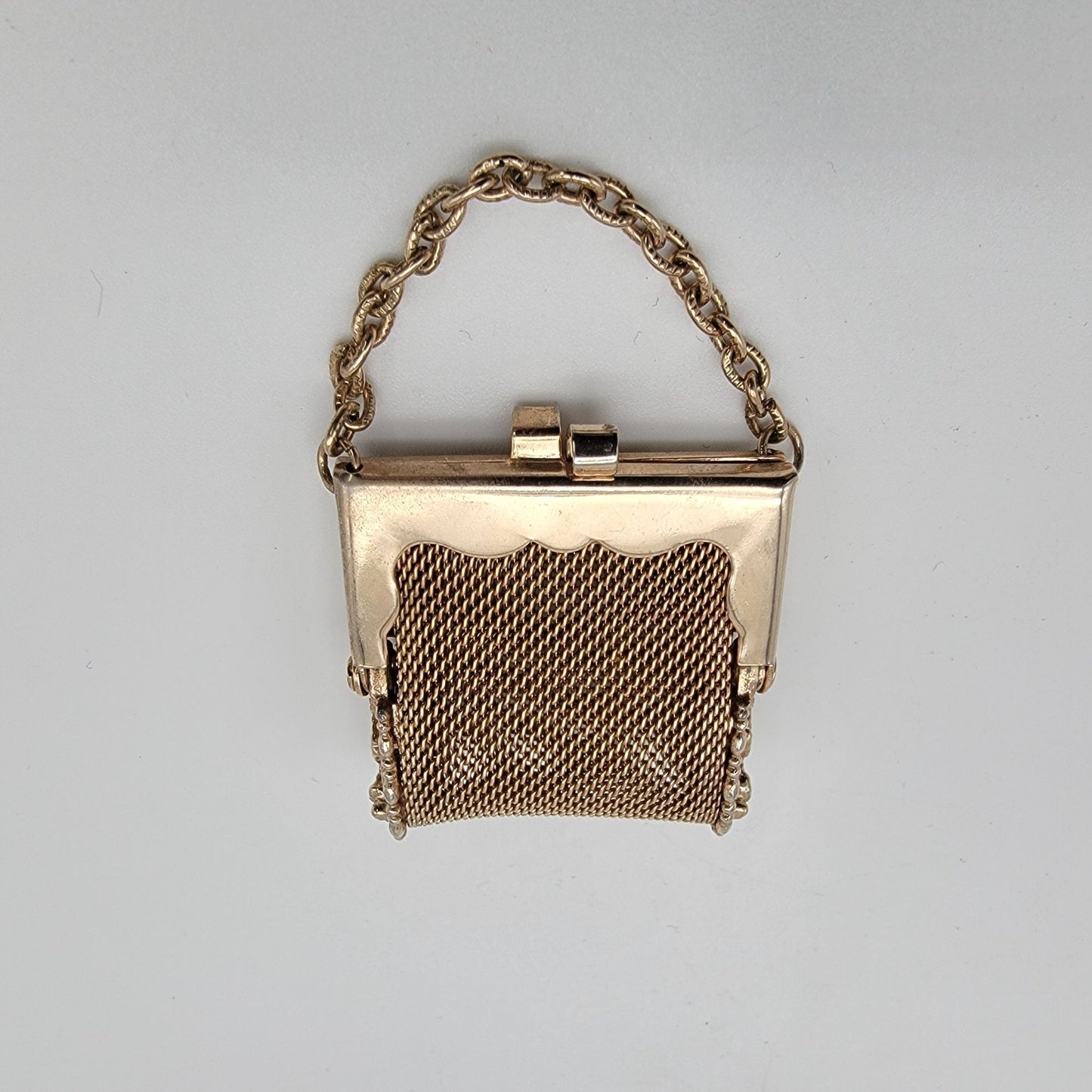 Vintage Mesh Miniature Coin Purse With Chain Handle