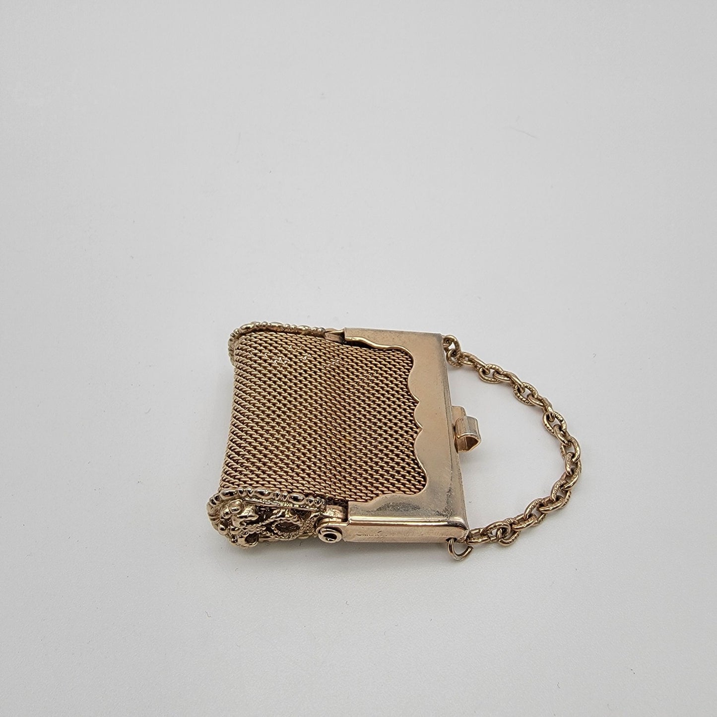 Vintage Mesh Miniature Coin Purse With Chain Handle