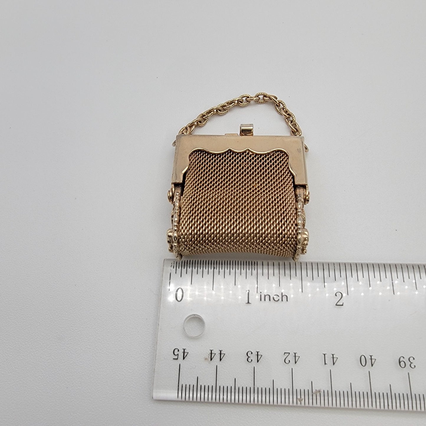 Vintage Mesh Miniature Coin Purse With Chain Handle