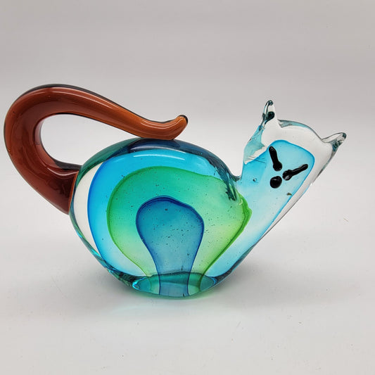 Sommerso Art Glass Cat Sculpture